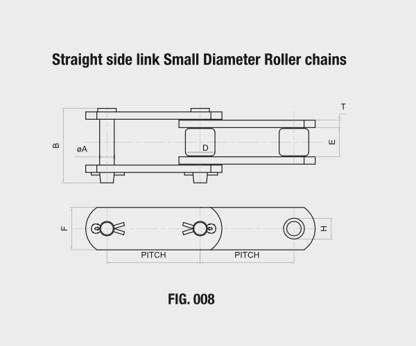 Small Roller Chains roller conveyor chain technical drawing